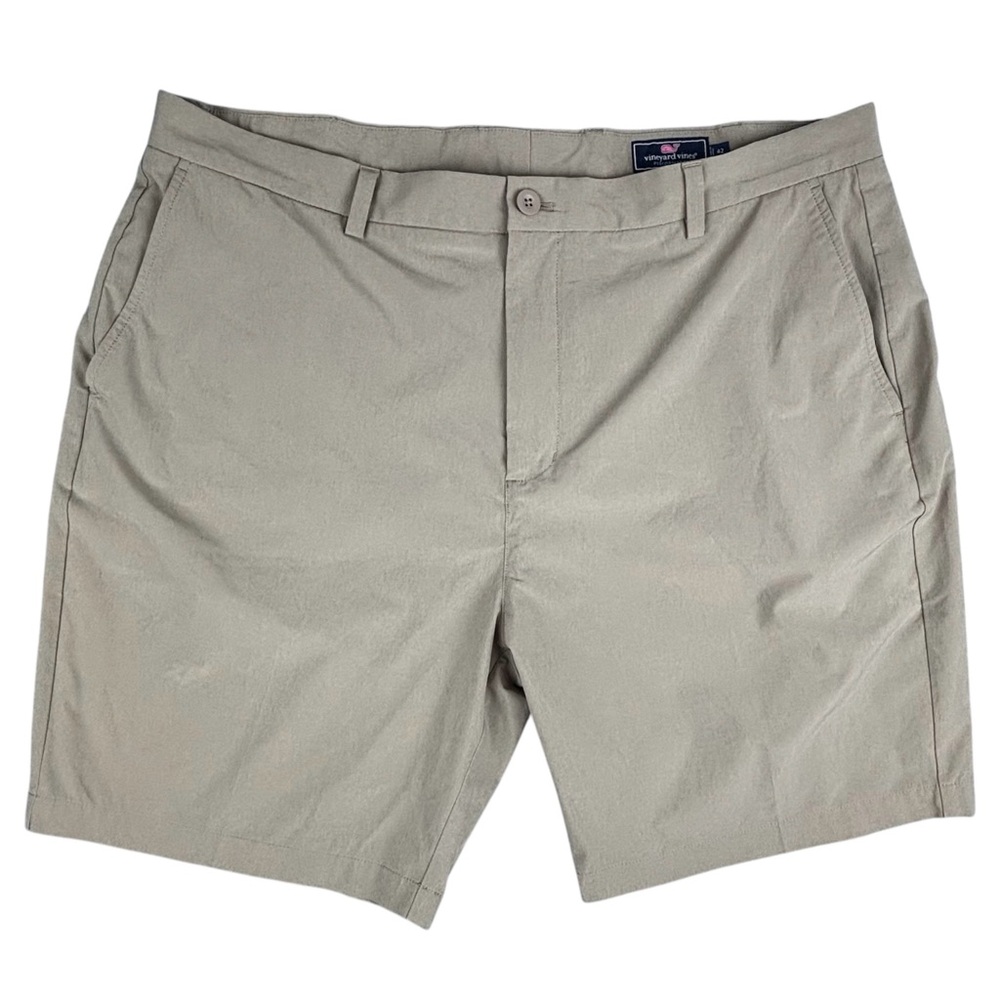 Vineyard Vines Performance Shorts Mens 42 Beige 8 In Breaker Chino Stretch‎